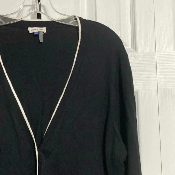 Court & Rowe womans cotton wool black & cream cardigan sweater 1X - Picture 4 of 11